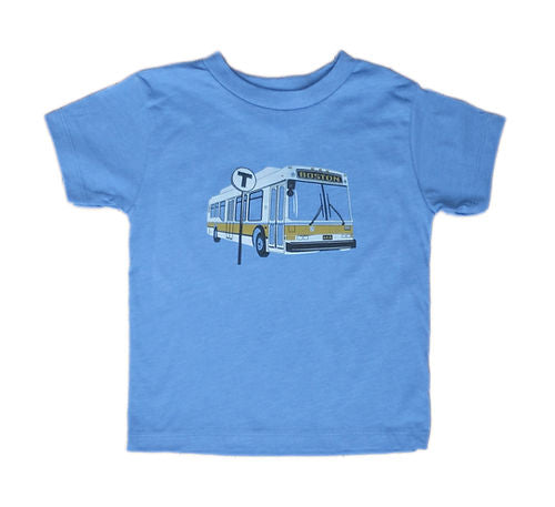 Toddler Boston Bus T-shirt - Heather Blue 2T