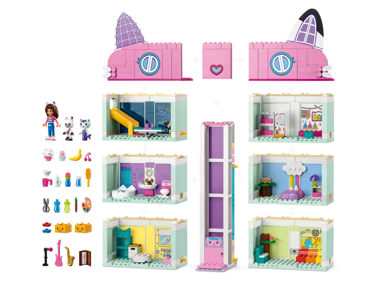  LEGO Gabby's Dollhouse Gabby & Mercat's Ship & Spa Building Toy  for Kids Ages 4+ or Fans of The DreamWorks Animation Series, Boat Playset  with Beauty Salon and Accessories for Imaginative