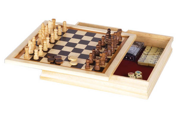 6-in-1 Game 11" Wood Case