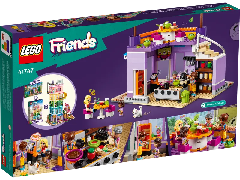 LEGO Friends Heartlake City Community Kitchen 41747 Pretend Building Toy  Set, Creative Fun for Boys and Girls Ages 8+, with 3 Mini-Dolls, 1