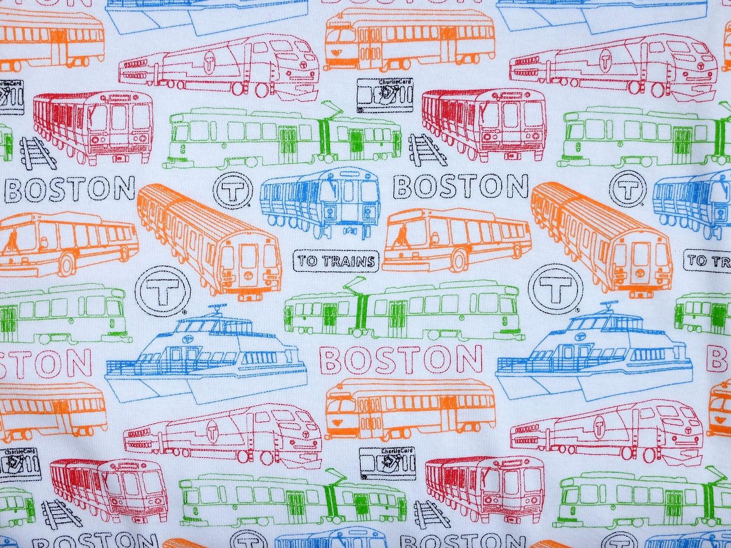MBTA Transit-Themed Pajamas Set 7Y