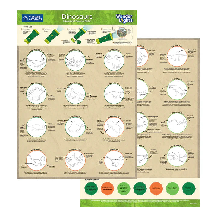 Wonder Lights: Dinosaurs - Educational  Flashlight