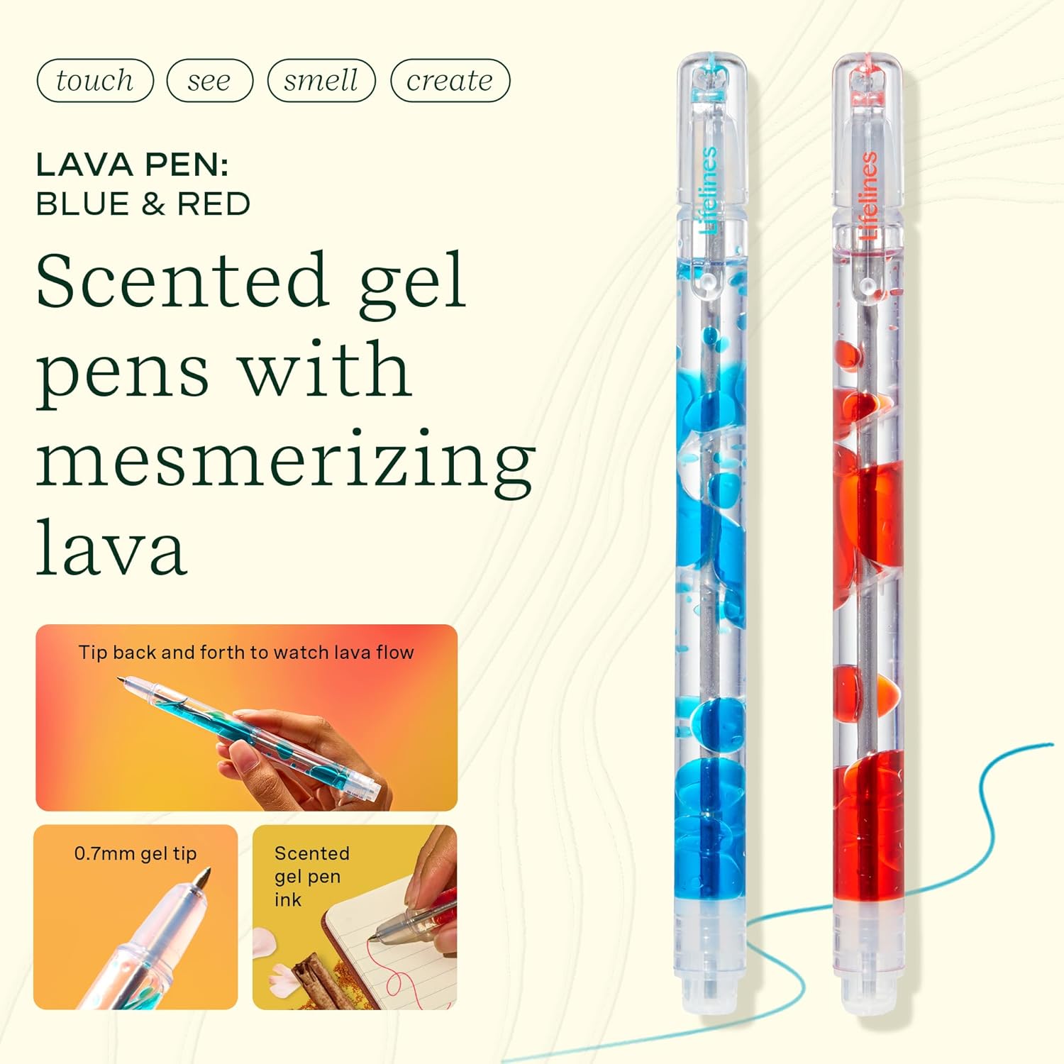 Lifelines Scented Lava Pen Set Colorways Blue/Red 2pk