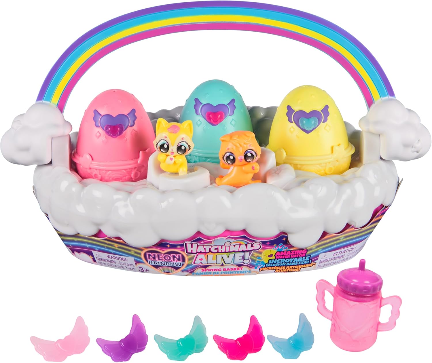 Neon Rainbow Spring Basket Hatchimals Alive