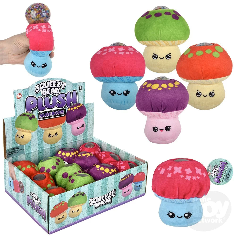 Mushroom Squeezy Bead Plush Ball