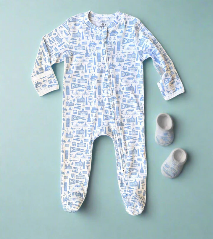 Boston Icons Footie Romper 9M