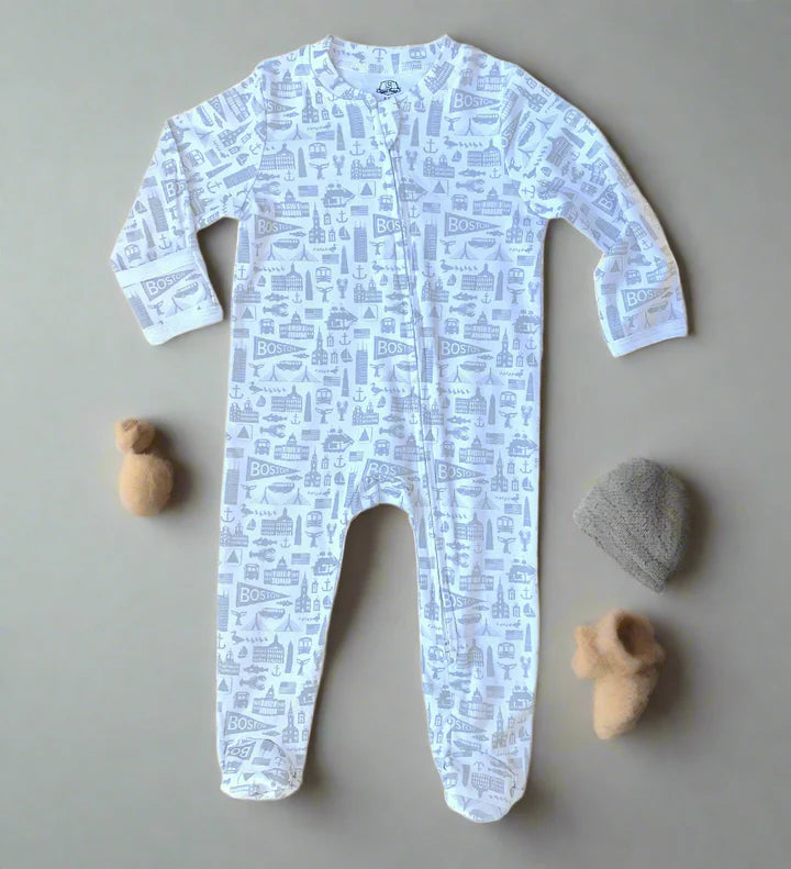 Boston Icons Footie Romper 6M