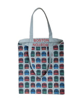 MBTA Train Pattern Canvas Tote Bag