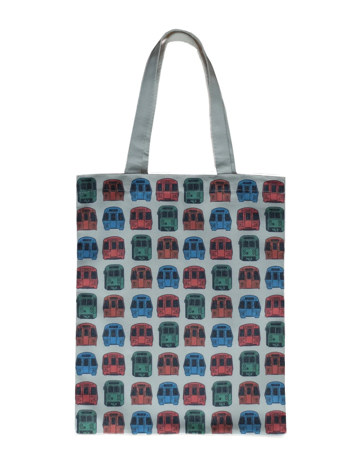 MBTA Train Pattern Canvas Tote Bag