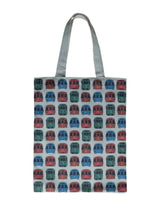 MBTA Train Pattern Canvas Tote Bag