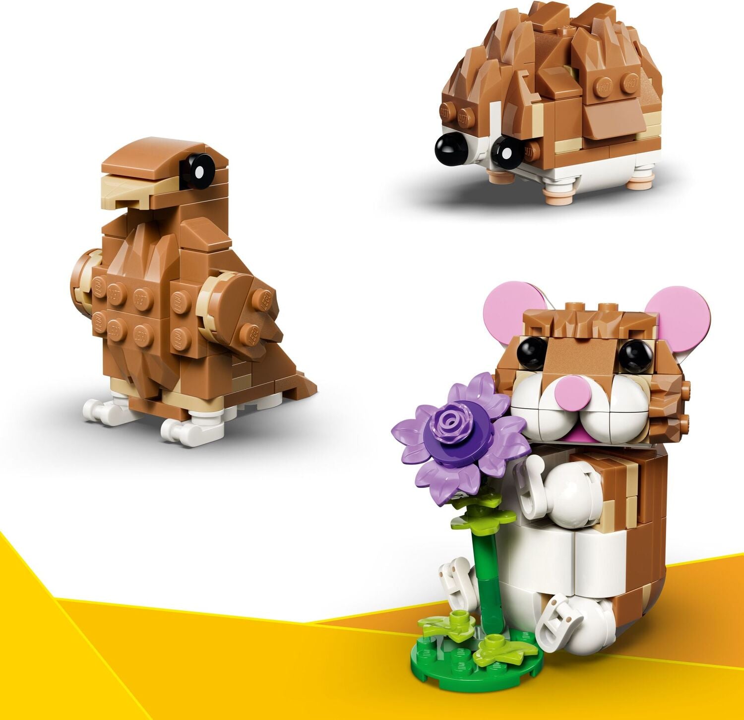 3-in-1 Cute Hamster with a Flower
