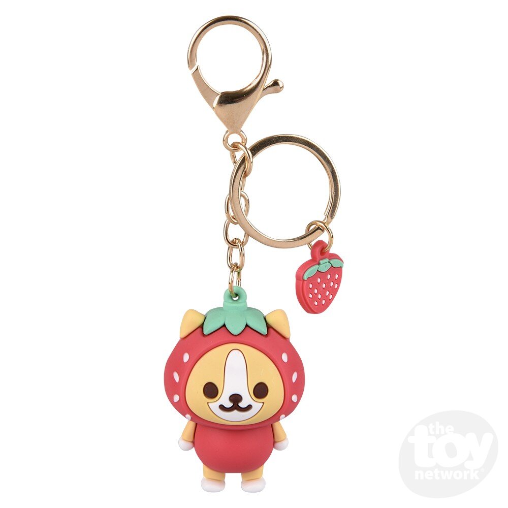 Kawaii Fruit Animal Clip On Keychain