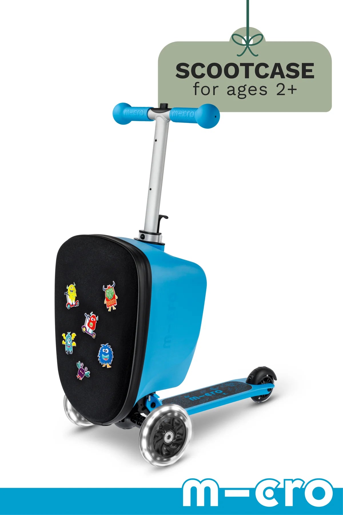 Micro Scooter Luggage Junior LED Patch & Play - Monster Blue