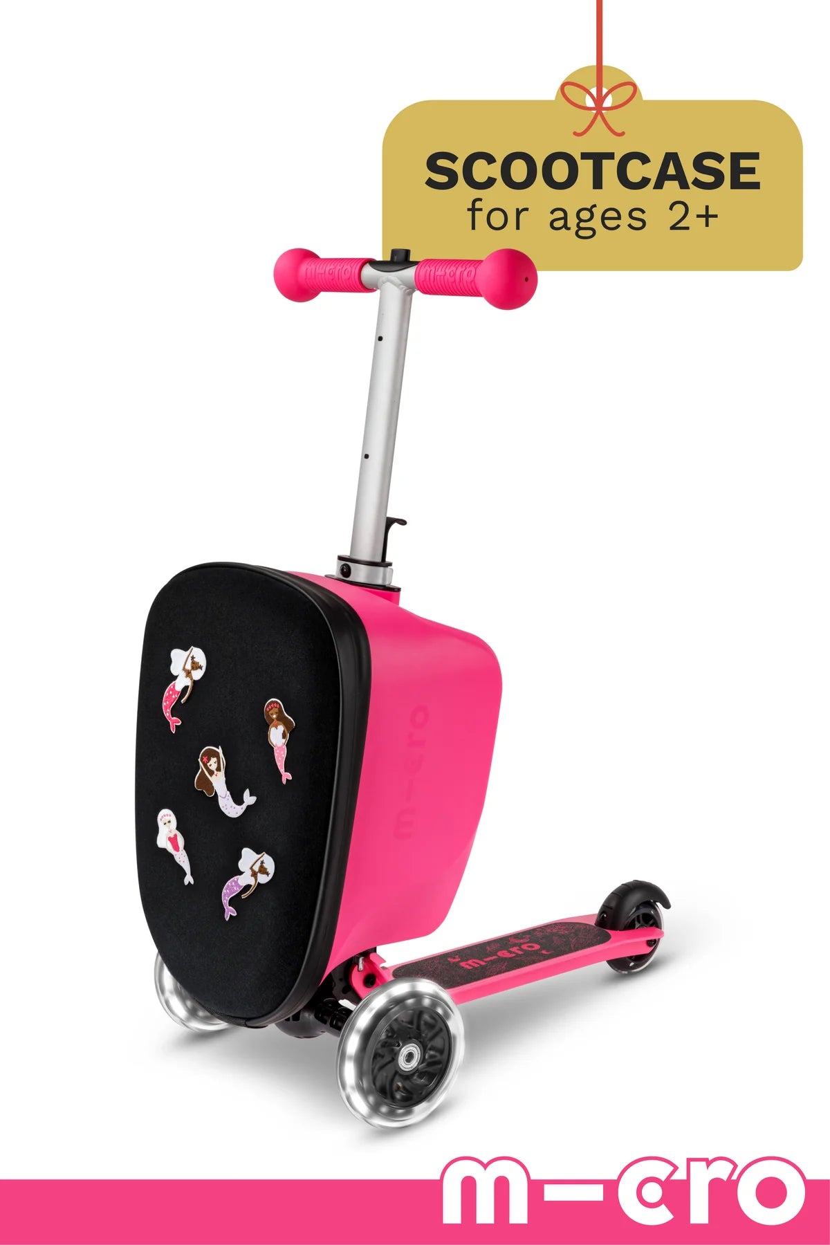 Micro Scooter Luggage Junior LED Patch & Play - Mermaid Pink