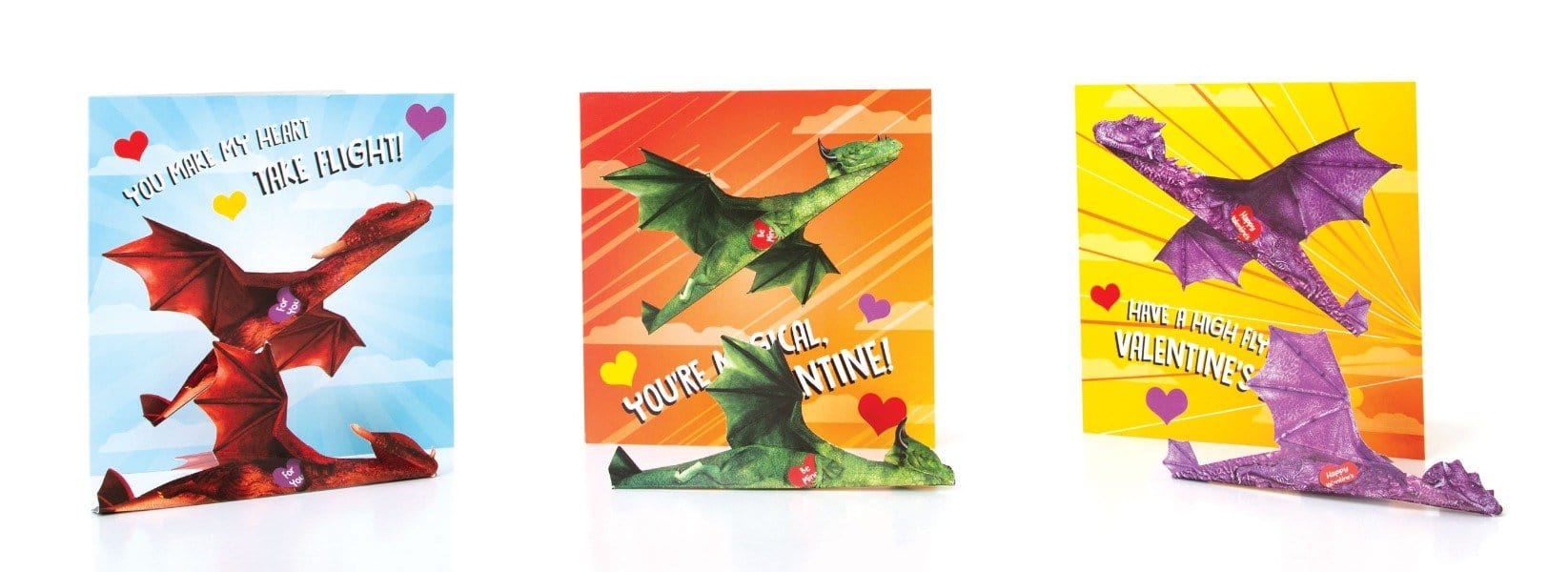 Flying Dragons Valentine Cards Set