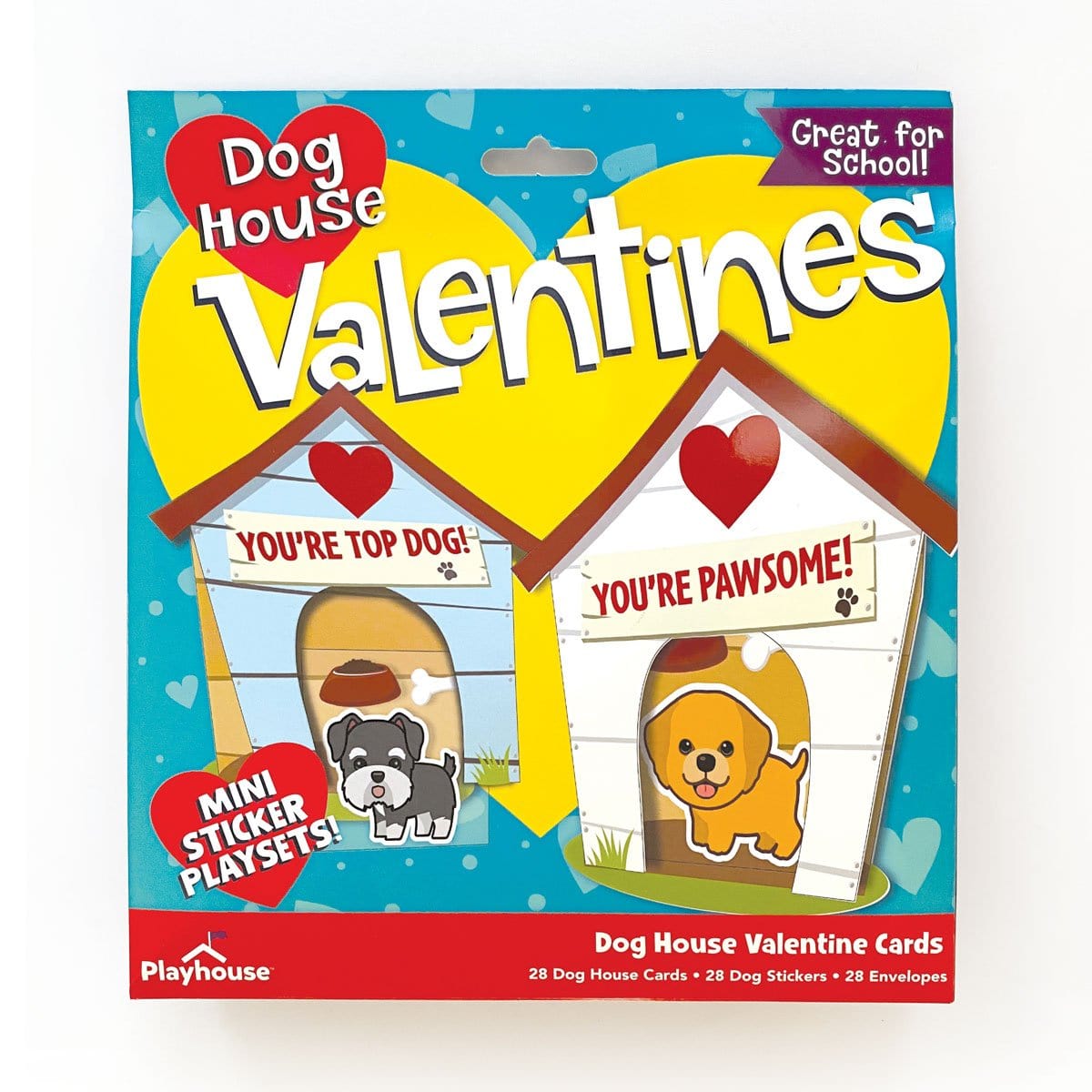 Dog House Valentine Cards Set