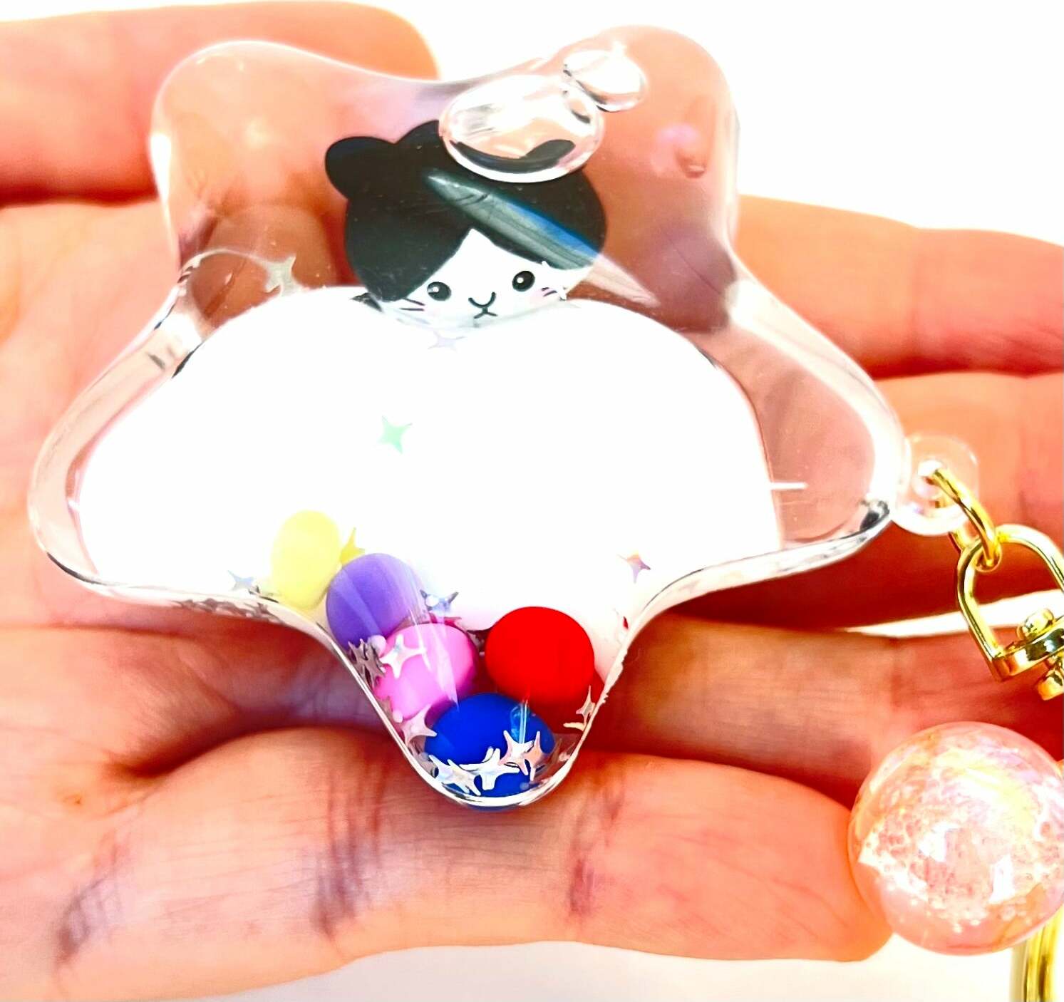 Kitty Star Floaty Key Charm 