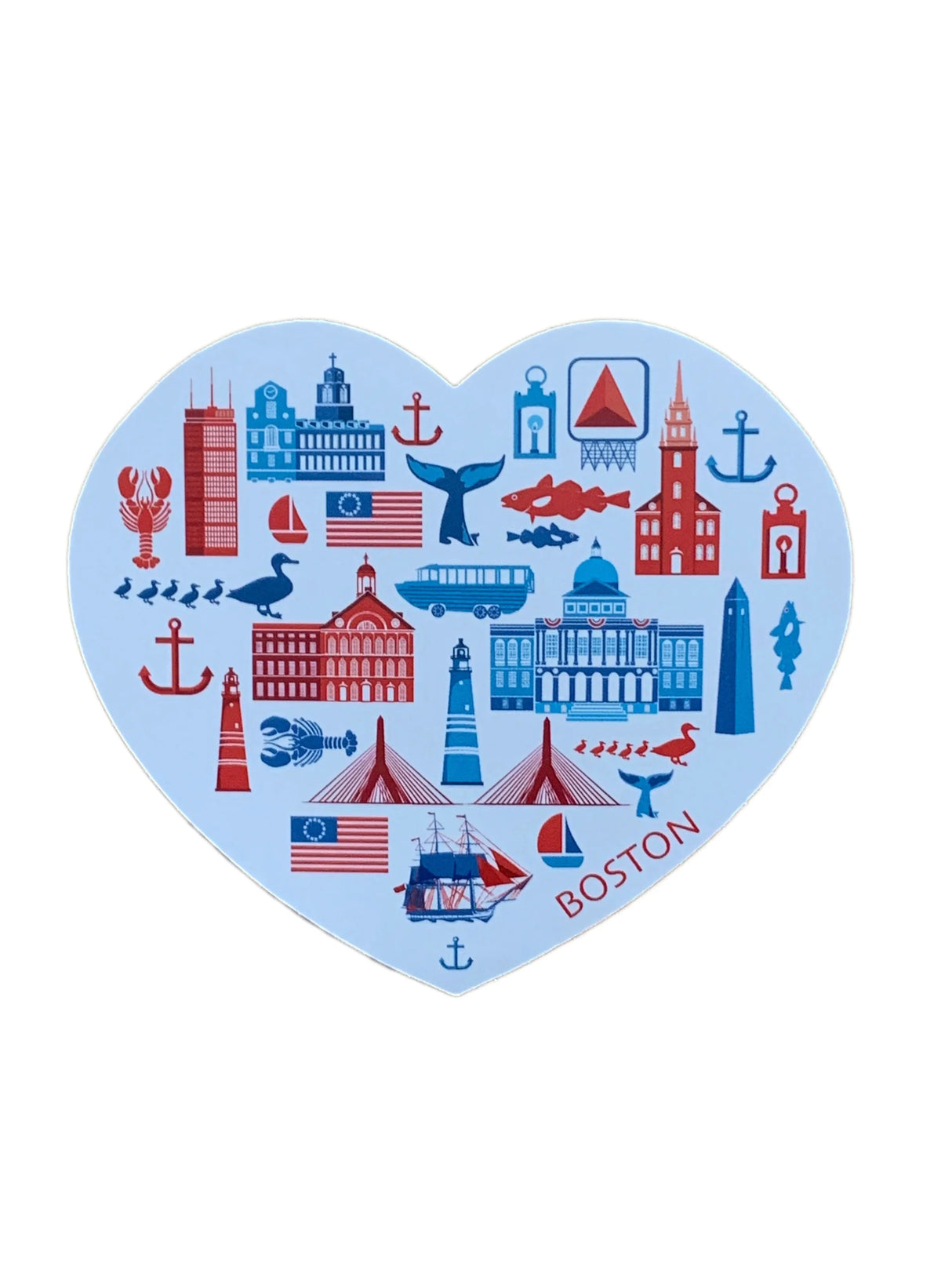 Heart Boston Large Vinyl Die Cut Sticker