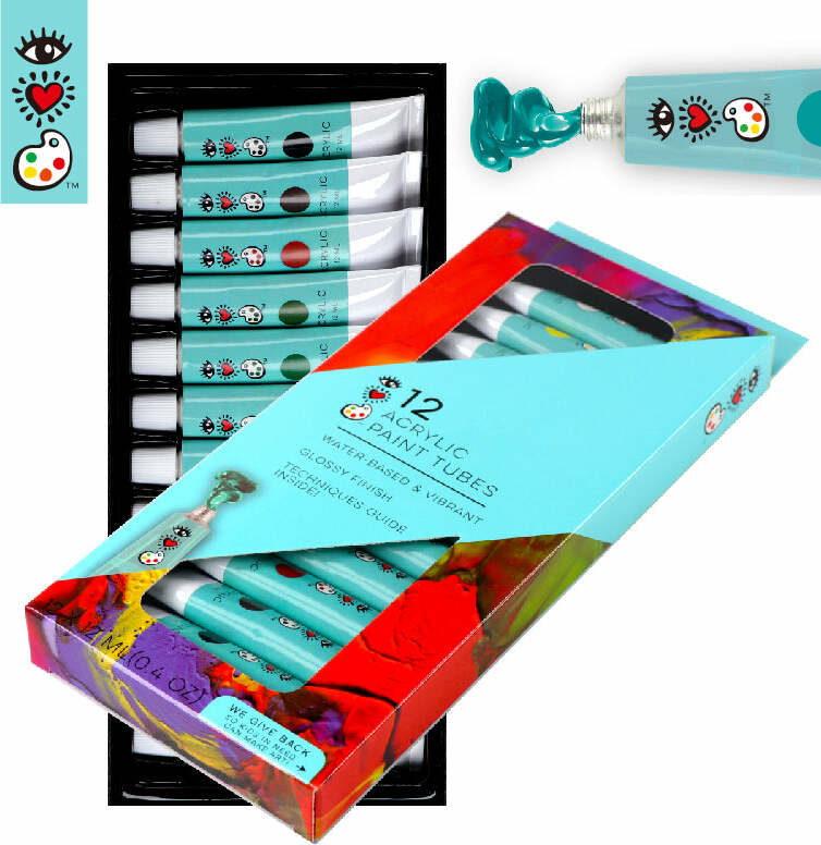 iHeart Art 12 Acrylic Paint Tubes