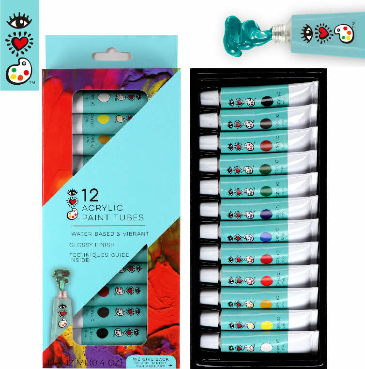 iHeart Art 12 Acrylic Paint Tubes