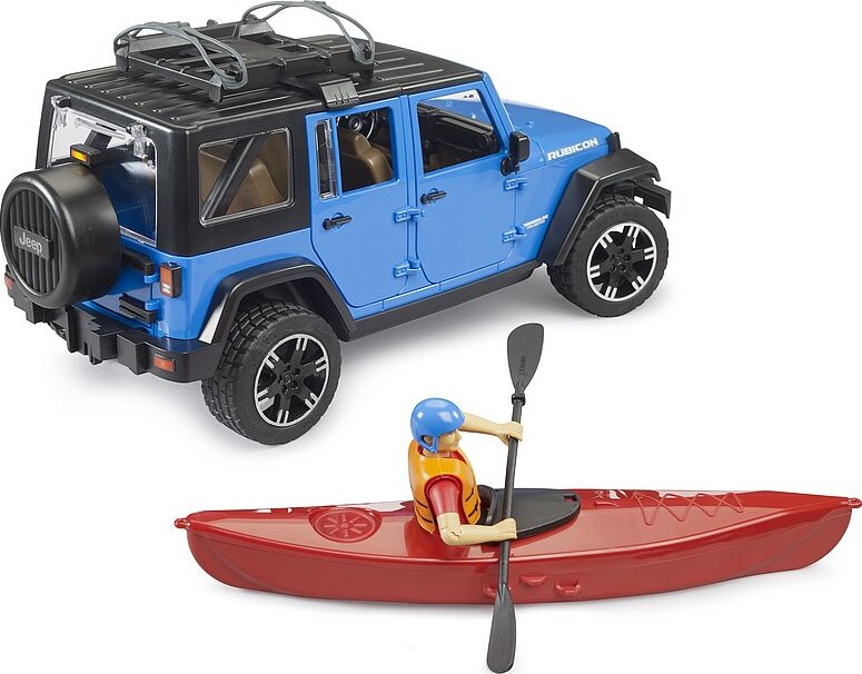 Jeep Wrangler Rubicon Unlimited with Kayak and Kayaker