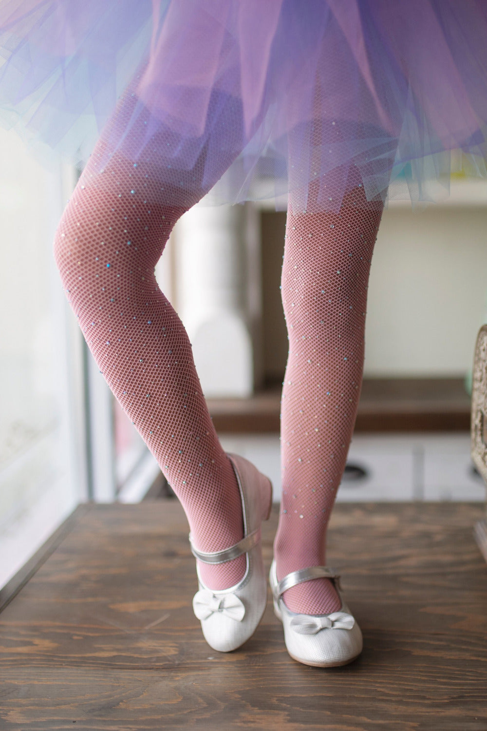 Rhinestone Tights (Light Pink)