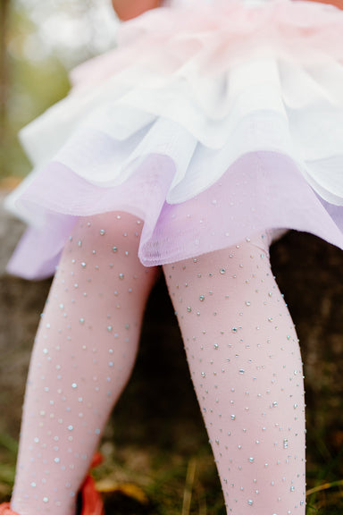 Rhinestone Tights Ombre Pink/White