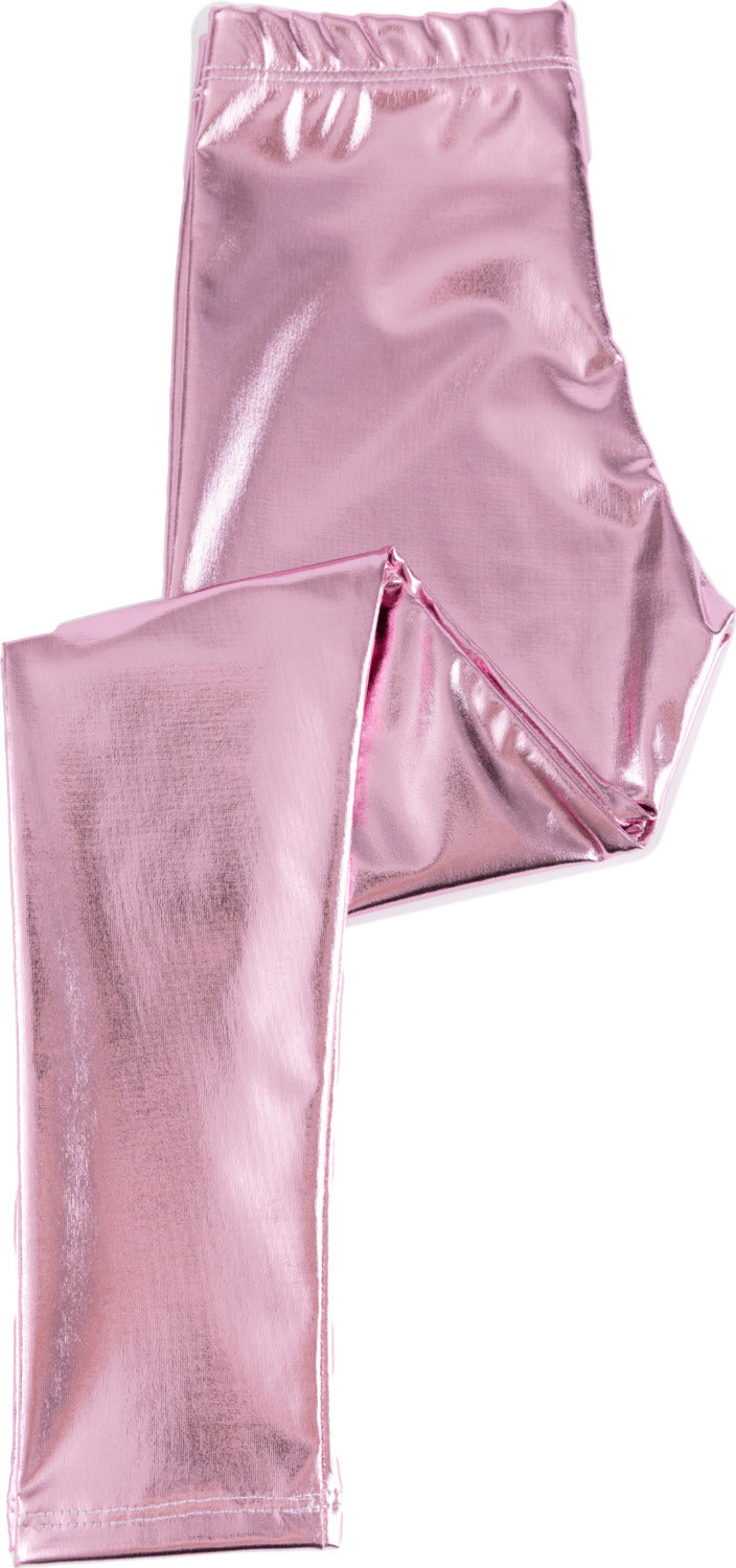 Love Life Metallic Leggings (Size 5-6) (Pink Metallic)