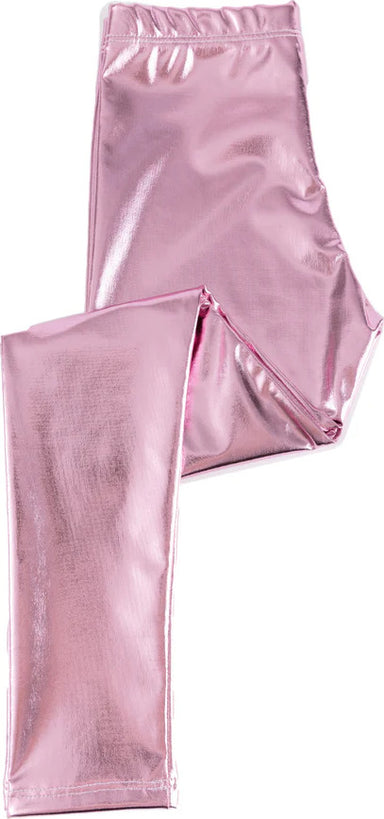 Love Life Metallic Leggings (Size 7-8) (Pink Metallic)