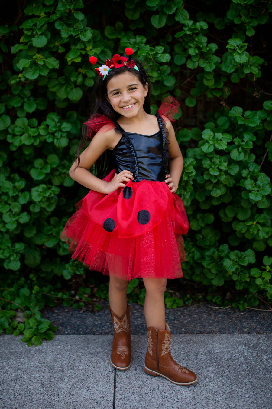 Ladybug Dress & Headband, Red/Black (Size 3-4) (assorted)