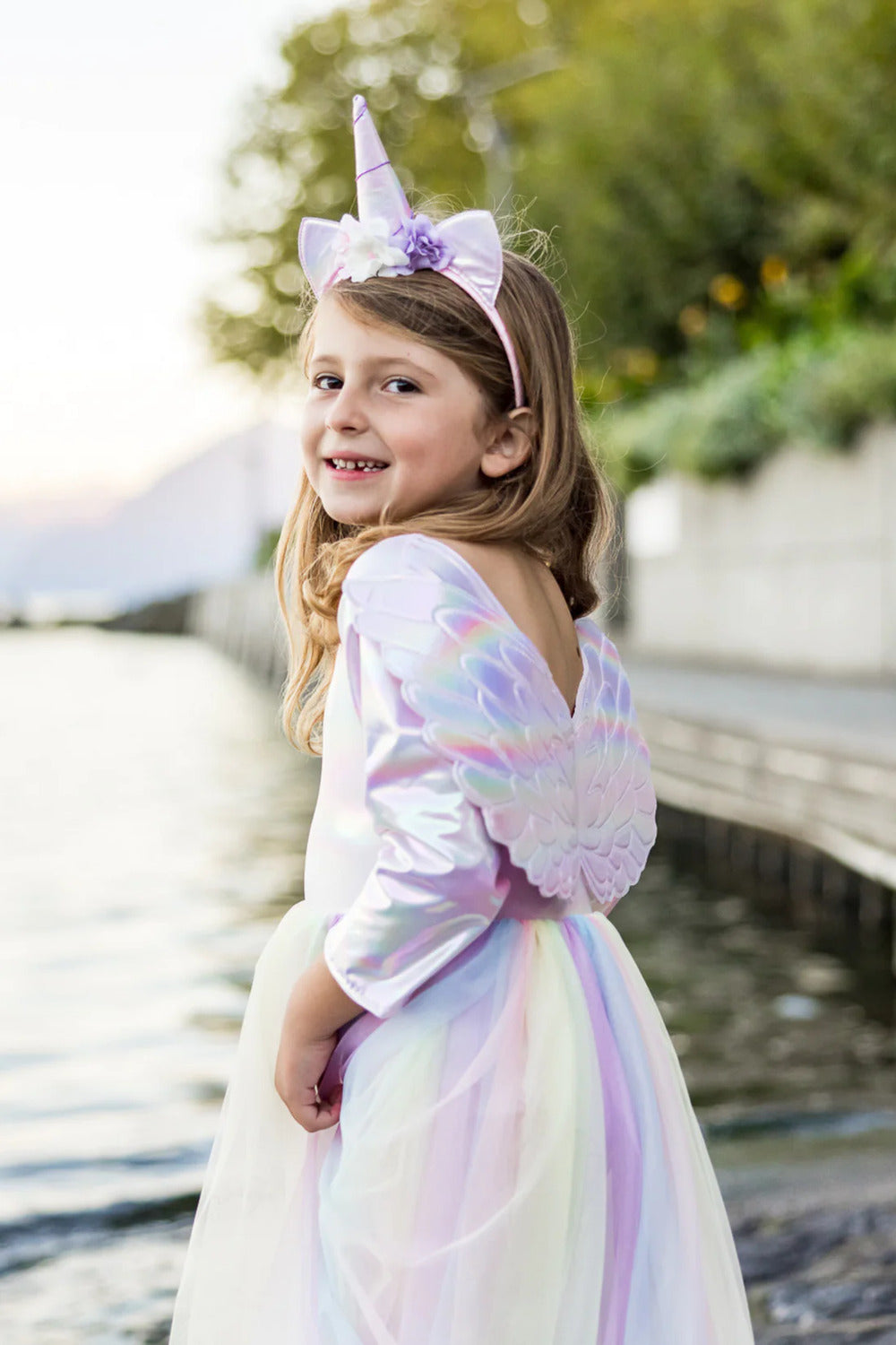 Alicorn Dress with Wings & Headband (Size 5-6)