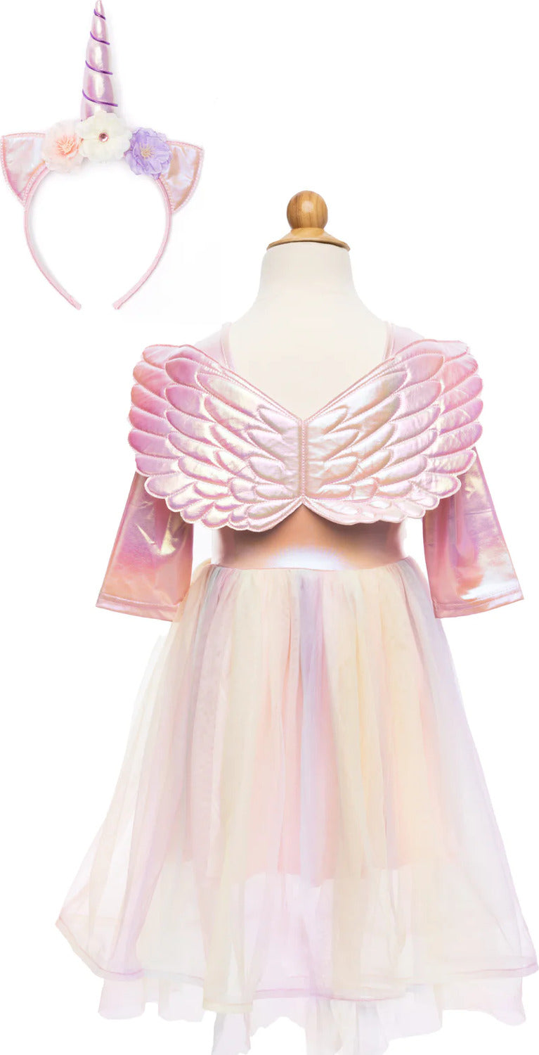 Alicorn Dress with Wings & Headband (Size 5-6)