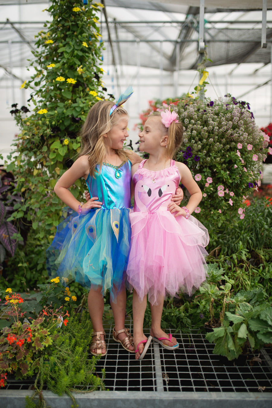 Pretty Peacock Dress & Headband (Size 5-6)