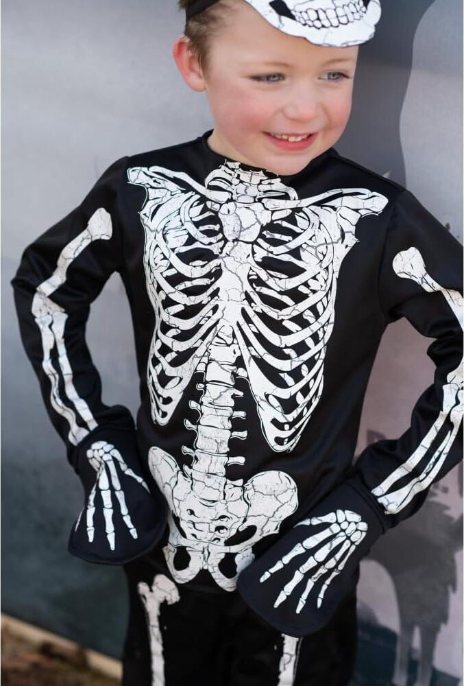 Glow in the Dark Skeleton Shirt, Pants and Mask (Size 3-4)