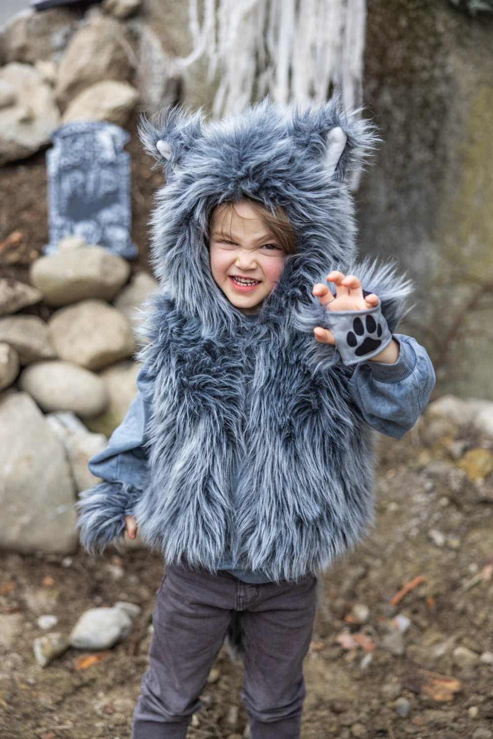 Big Bad Wolf Vest with Gloves (size 5-6)