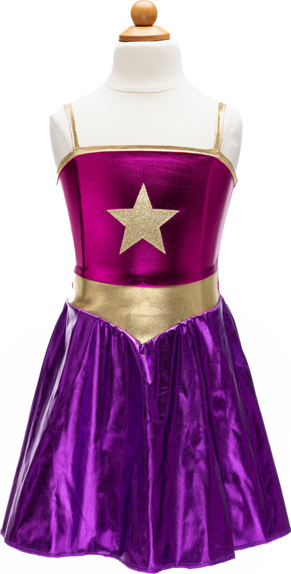 Superhero Star Dress, Cape & Headpiece