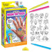 Color-in neon tattoos set with markers and design sheet on a white background