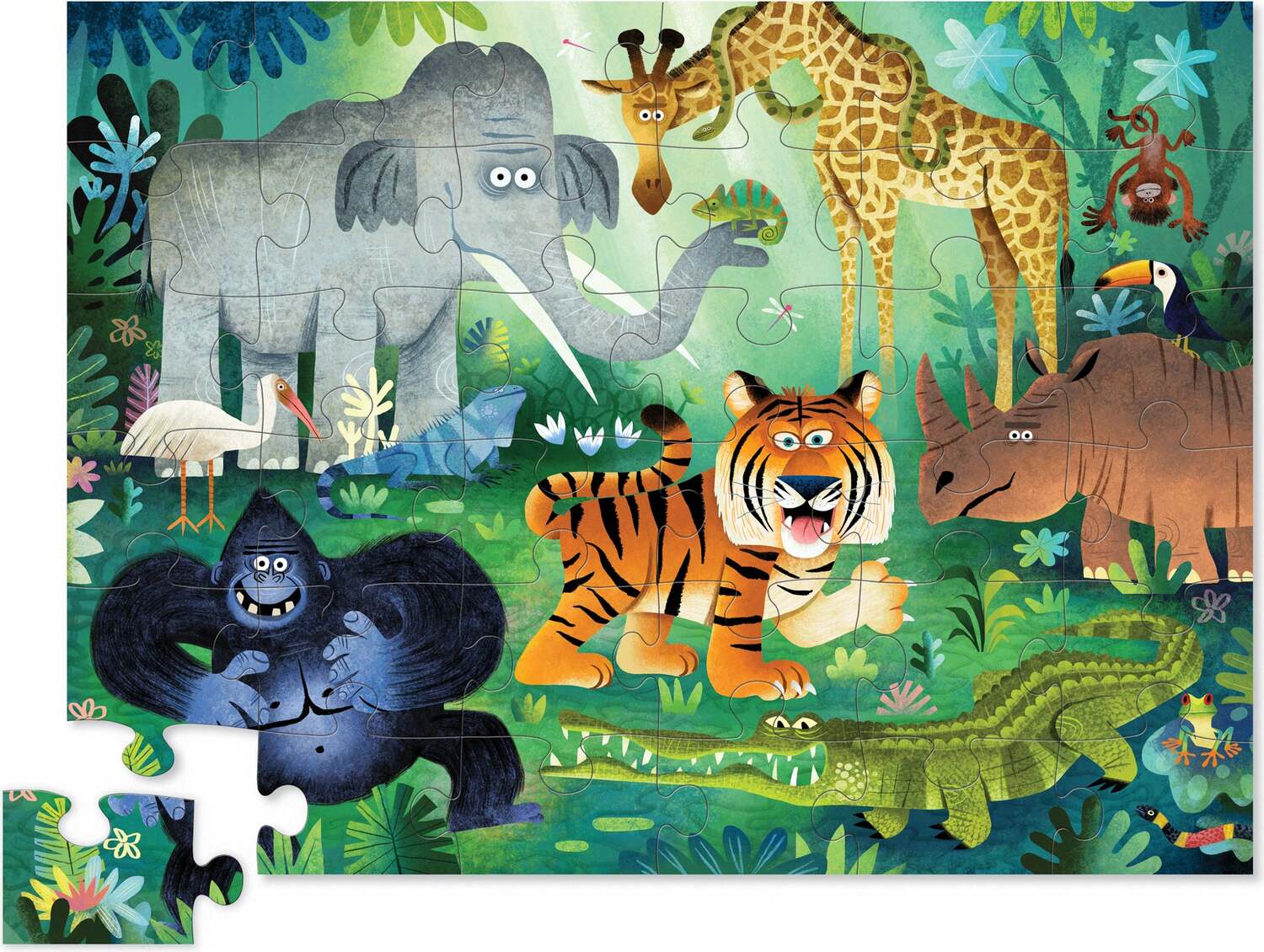 36-pc Shaped Box Puzzle - Wild Kingdom