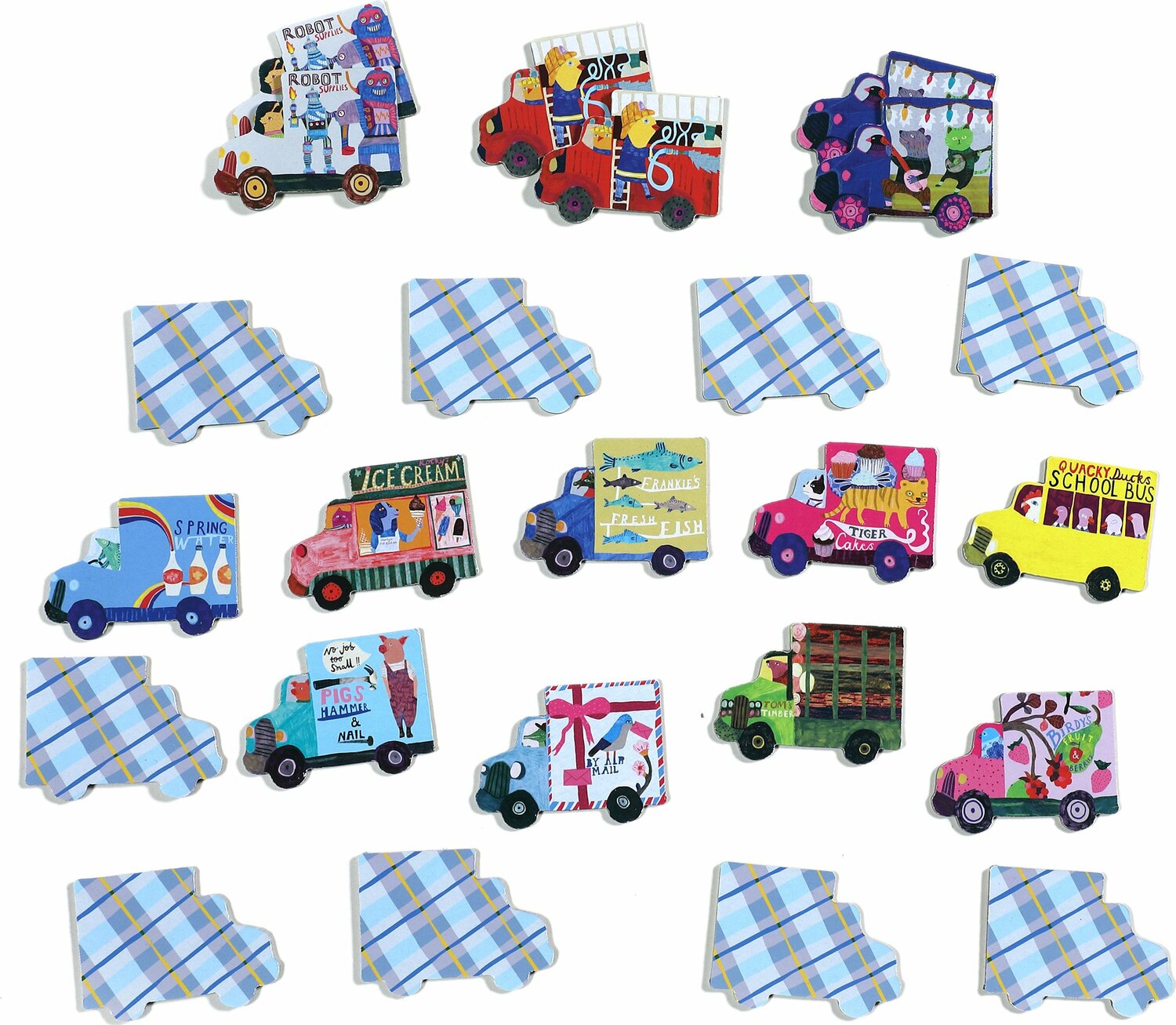 Trucks and a Bus (little memory & matching game)