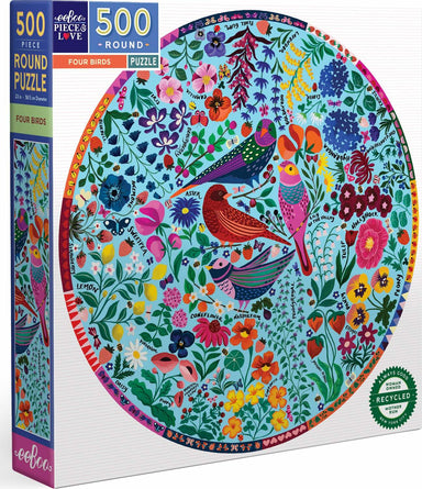 Four Birds 500 Piece Round Puzzle