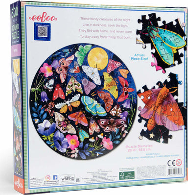 Moths 500 Piece Round Puzzle