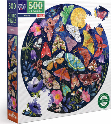 Moths 500 Piece Round Puzzle