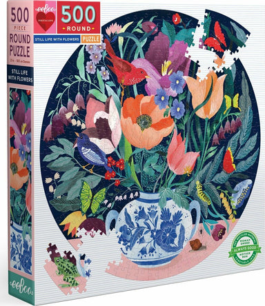 Still Life With Flowers 500 Piece Round Puzzle