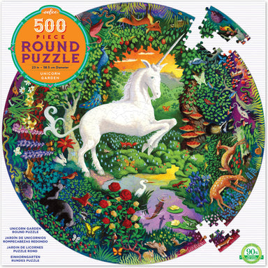 Unicorn Garden 500 Piece Round Puzzle