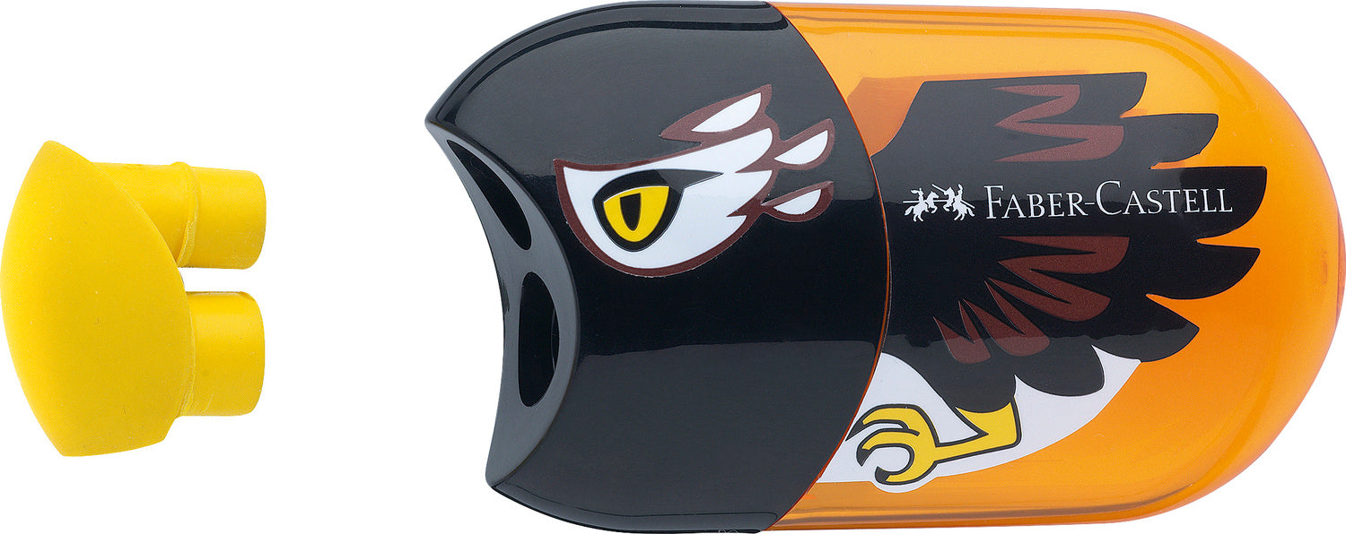 Double hole pencil Sharpener with eraser (assorted)