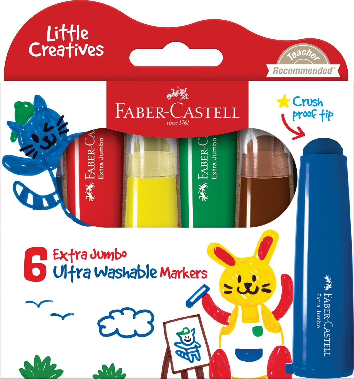Little Creatives 6 Extra Jumbo Ultra Washable Markers