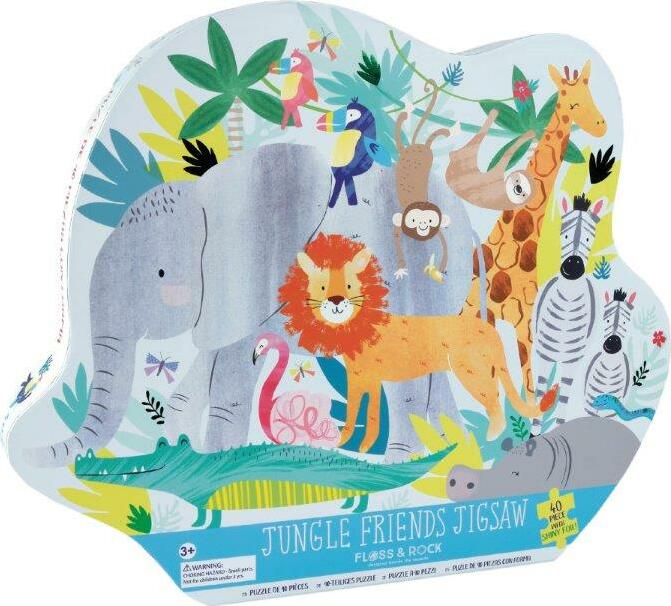 Jungle 40pc "Elephant" Shaped Jigsaw Puzzle with Shaped Box