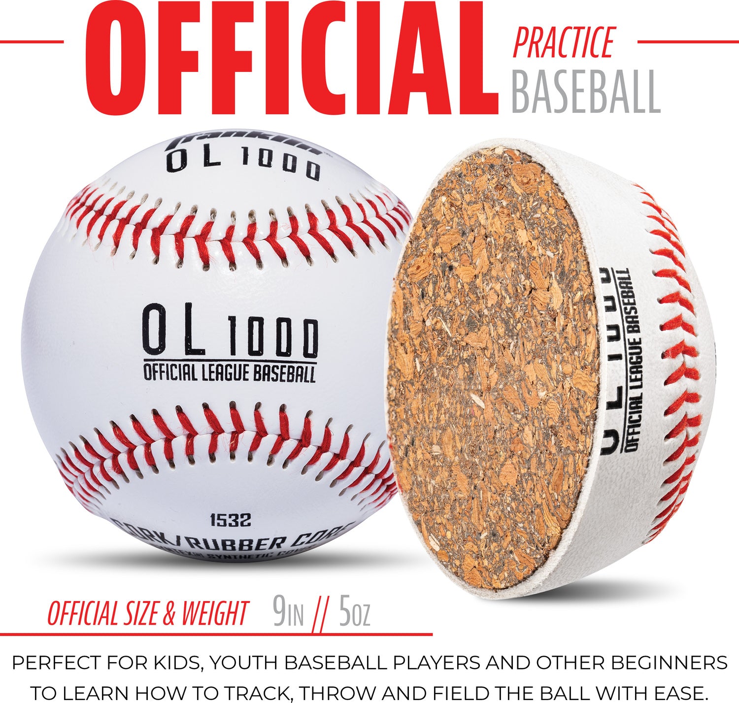 OL1000 Practice Baseball White
