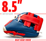 8.5 Navy/Red  Airtech Baseball Glove with Ball