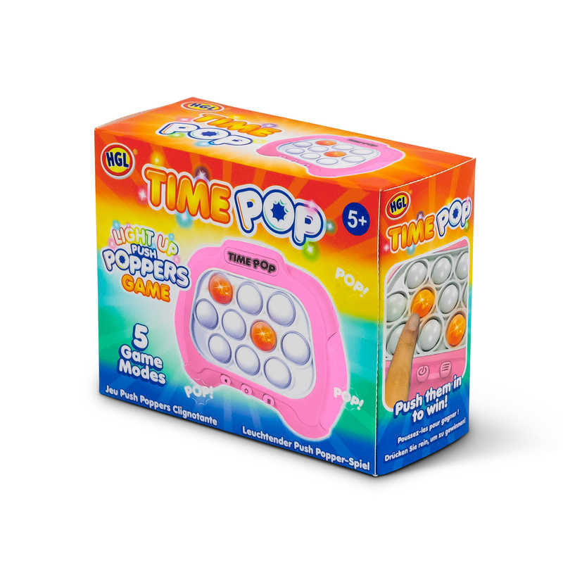 Time Pop Light Up Push Popper Game Pink